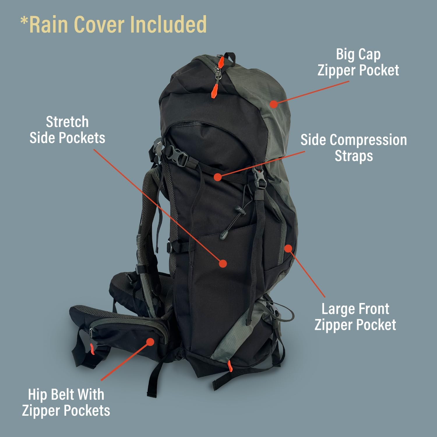 65L Hiking Backpack