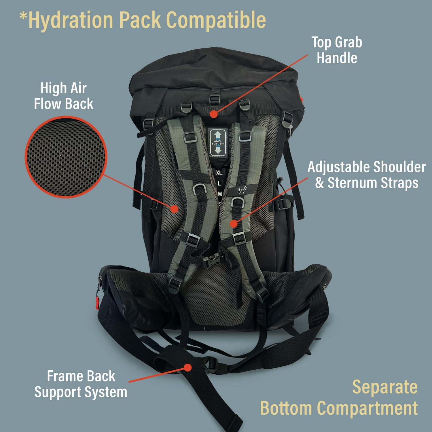 65L Hiking Backpack