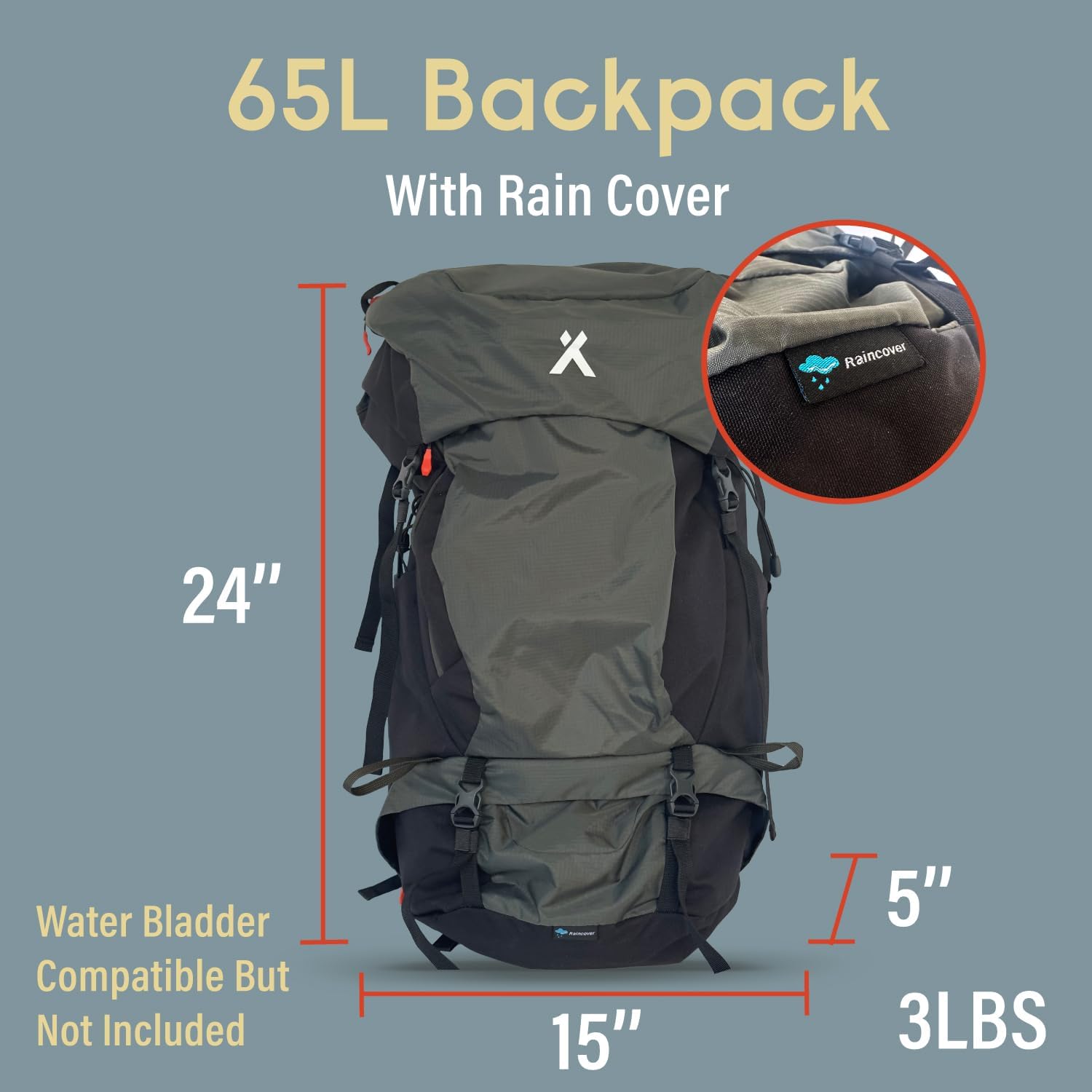 65L 5L Hiking Backpack Bear Grylls Gear